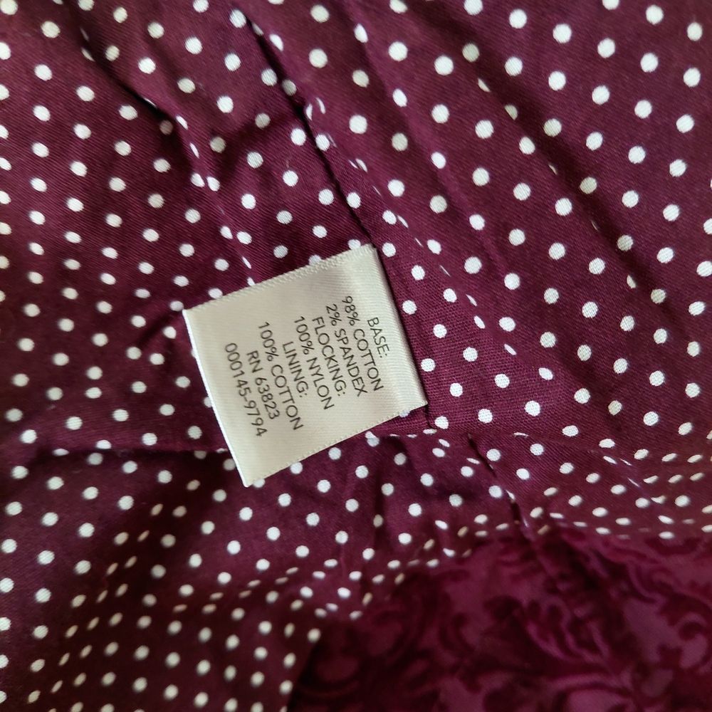 Women's Burgundy Patterned Drawstring Zip Jacket - image 6